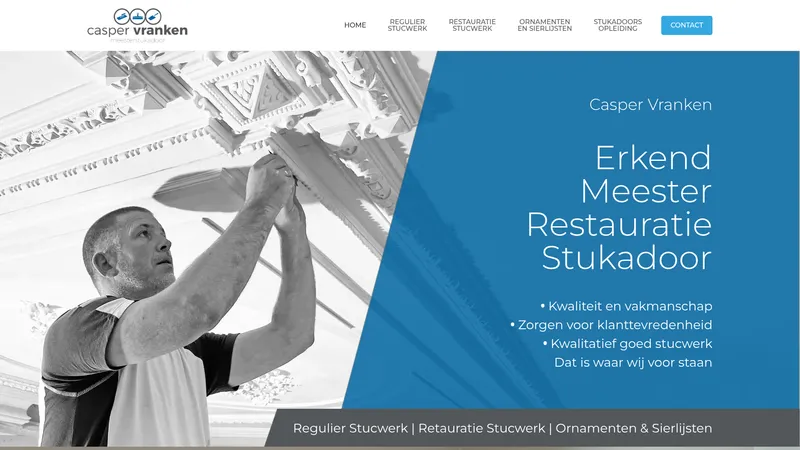 Website van Stukadoorsbedrijf C. Vranken
