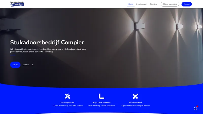 Website van Stukadoorsbedrijf Dave Compier