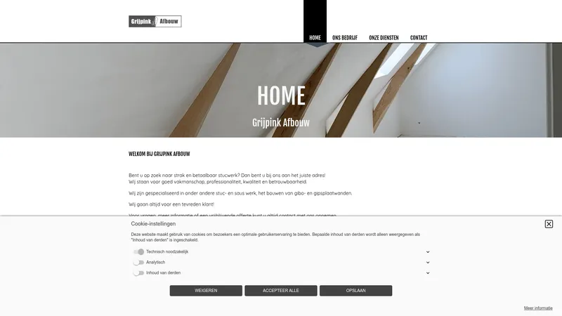 Website van Stukadoorsbedrijf Grijpink Afbouw