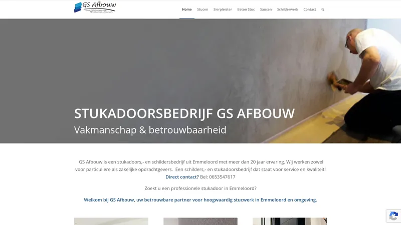 Website van Stukadoorsbedrijf GS Afbouw | Stukadoor & Schilder