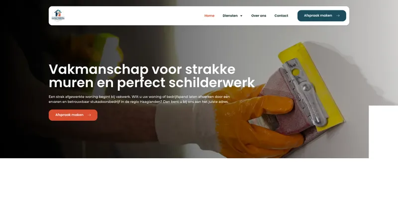 Website van Stukadoorsbedrijf Haaglanden