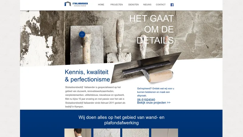 Website van Stukadoorsbedrijf Italiaander