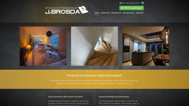 Website van Stukadoorsbedrijf J.Brosda