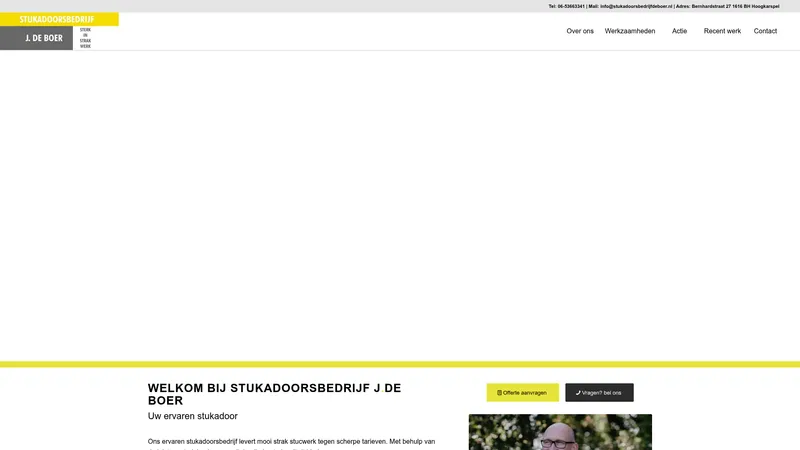 Website van Stukadoorsbedrijf J. de Boer | Ervaren stukadoor