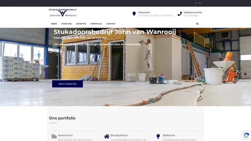 Website van Stukadoorsbedrijf John van Wanrooij