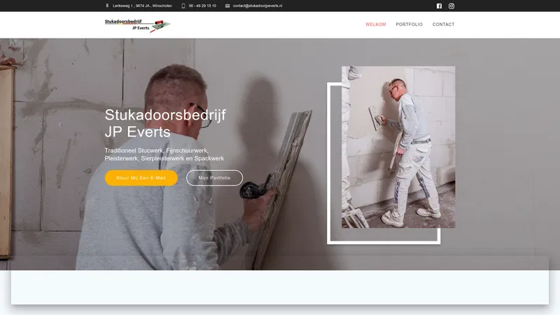 Website van Stukadoorsbedrijf JP Everts