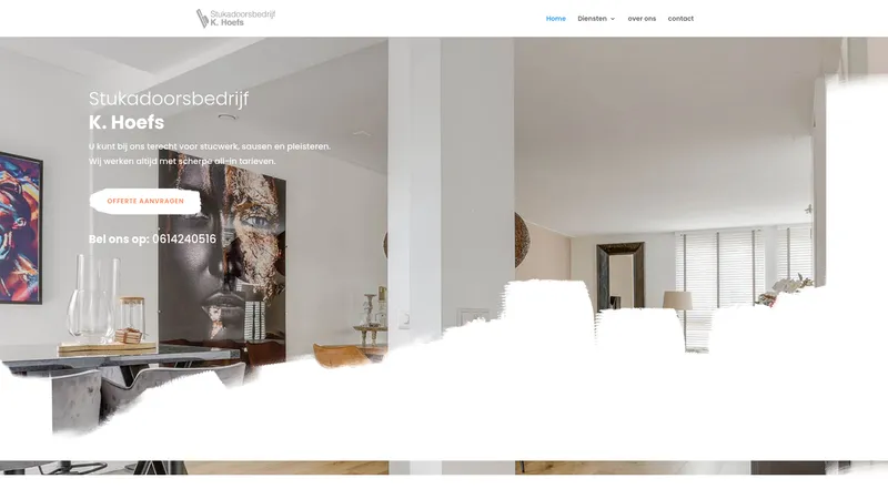 Website van Stukadoorsbedrijf K. Hoefs | Stukadoor Utrecht