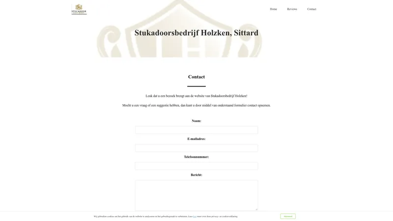 Website van stukadoorsbedrijf Lowino Holzken in sittard