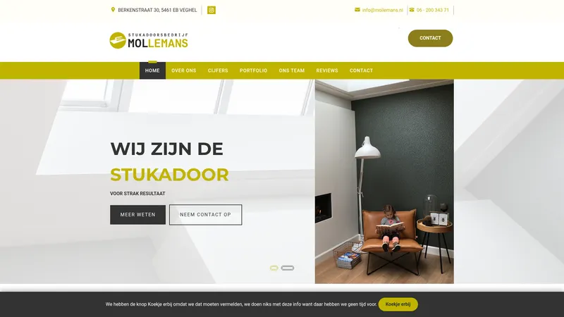 Website van Stukadoorsbedrijf Mollemans