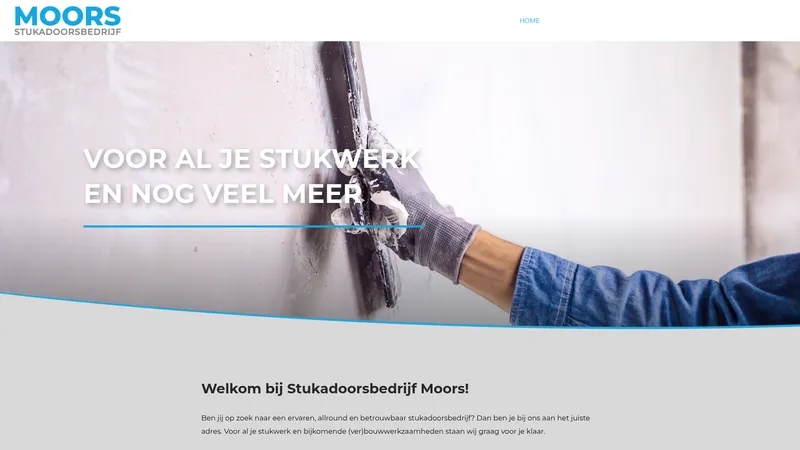 Website van Stukadoorsbedrijf Moors