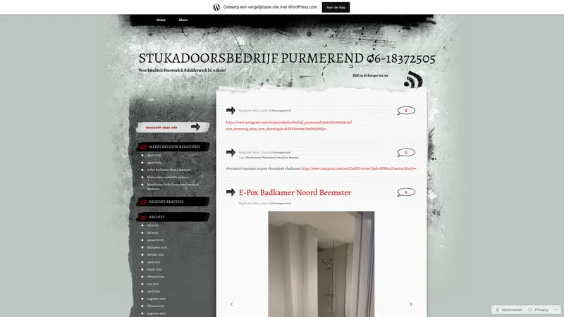 Website van Stukadoorsbedrijf Purmerend