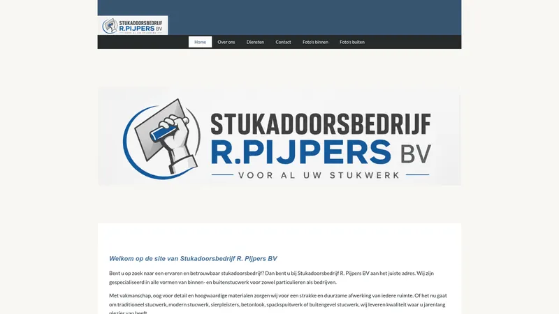 Website van Stukadoorsbedrijf R. Pijpers BV