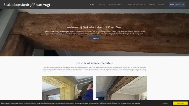 Website van Stukadoorsbedrijf R van Vugt