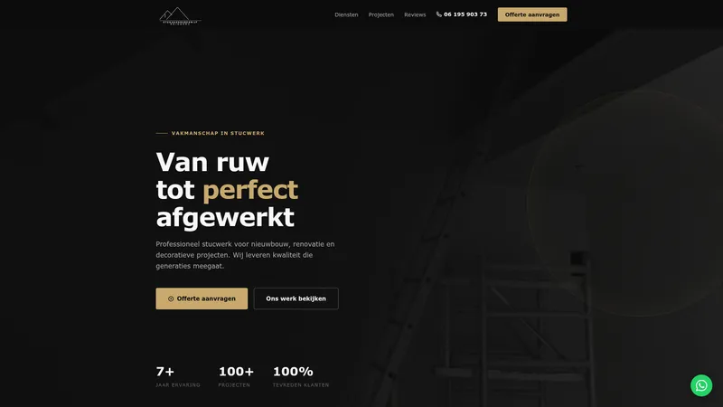 Website van Stukadoorsbedrijf Reinders
