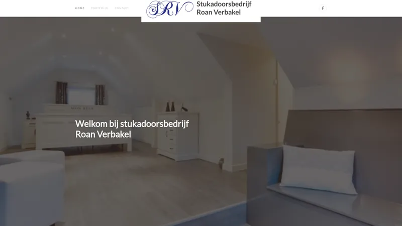 Website van Stukadoorsbedrijf Roan Verbakel