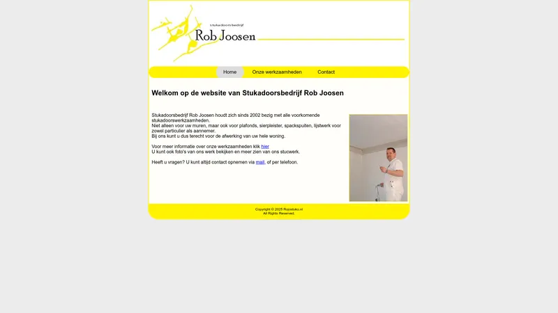 Website van Stukadoorsbedrijf Rob Joosen