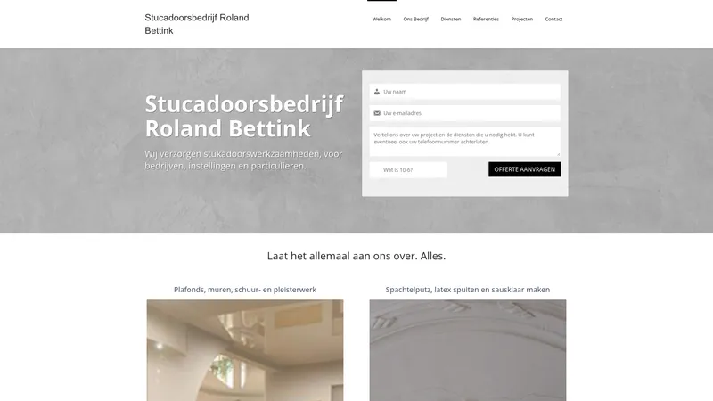 Website van Stukadoorsbedrijf Roland Bettink
