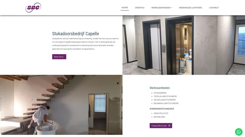 Website van Stukadoorsbedrijf SBC