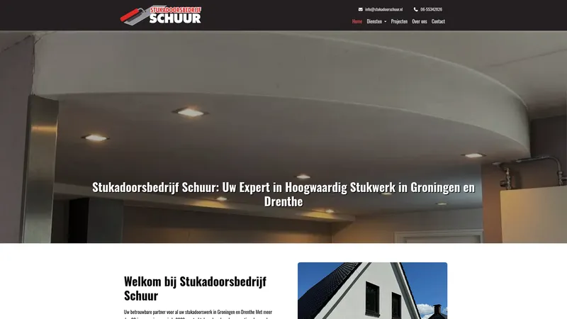 Website van Stukadoorsbedrijf Schuur