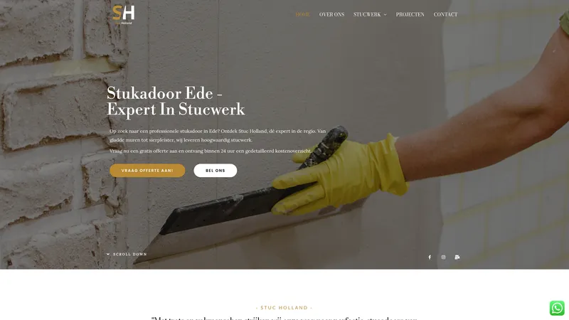 Website van Stukadoorsbedrijf Stuc Holland