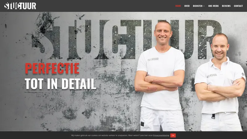 Website van Stukadoorsbedrijf Stuctuur Ede