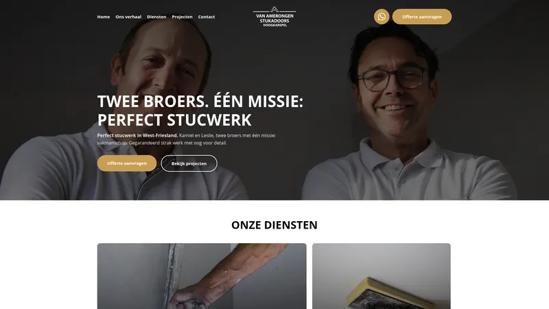 Website van Stukadoorsbedrijf Van Amerongen