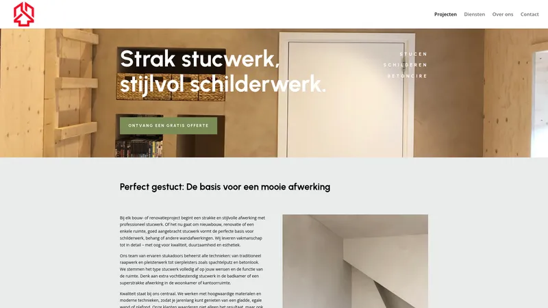 Website van Stukadoorsbedrijf van Delft