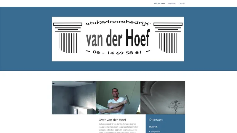 Website van Stukadoorsbedrijf van der Hoef