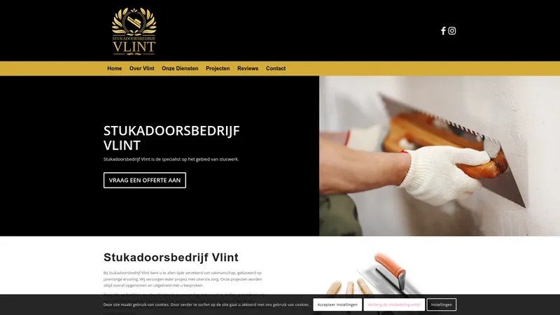 Website van Stukadoorsbedrijf Vlint