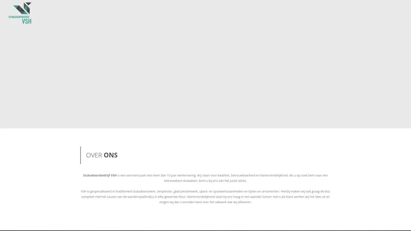 Website van Stukadoorsbedrijf VSH