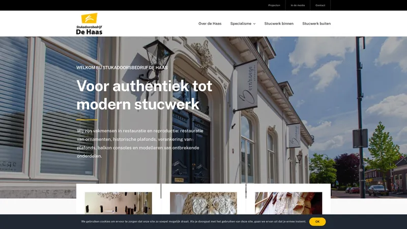 Website van Stukadoorsbedrijf W.E.M. de Haas B.V.