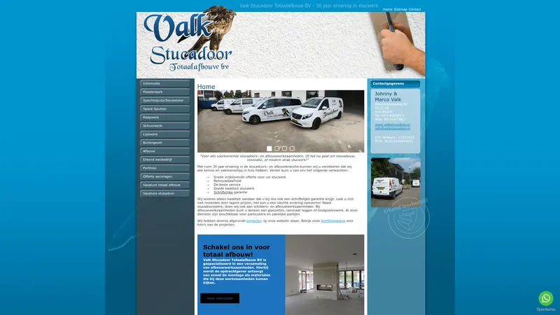 Website van Valk Stucadoor