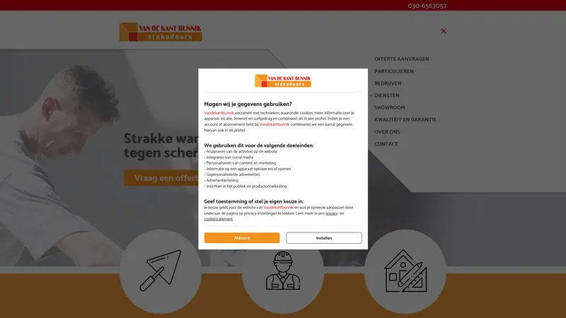 Website van Van de Kant Bunnik