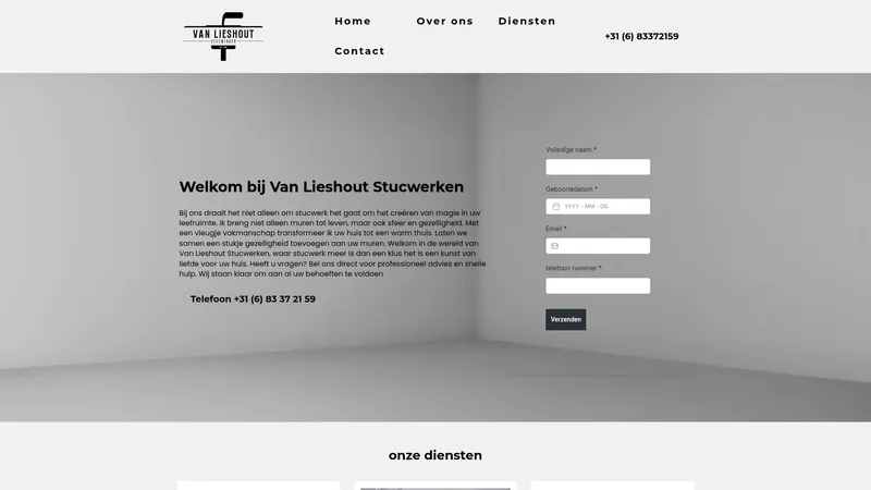 Website van Van lieshout stucwerken