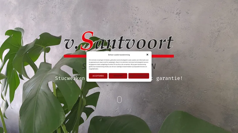 Website van Van Santvoort Stucwerken