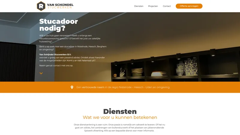 Website van van Schijndel Stucwerken B.V.