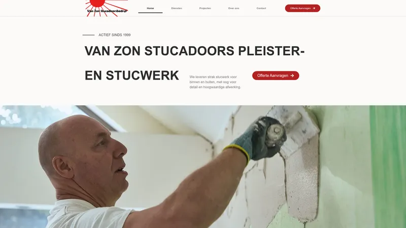 Website van Van Zon Stucadoors