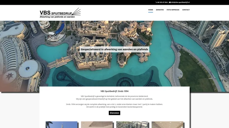 Website van VBS Spuitbedrijf