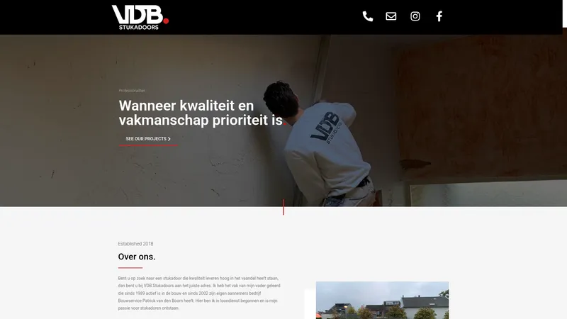 Website van VDB Stukadoors