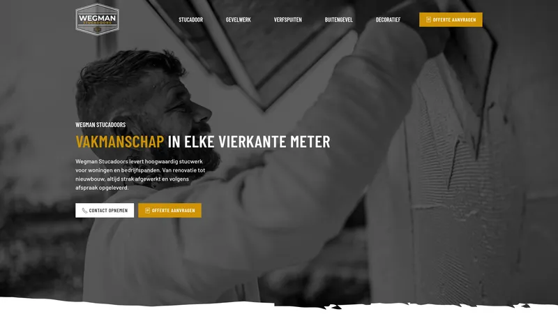 Website van Wegman Stucadoors