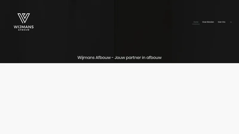 Website van Wijmans Afbouw