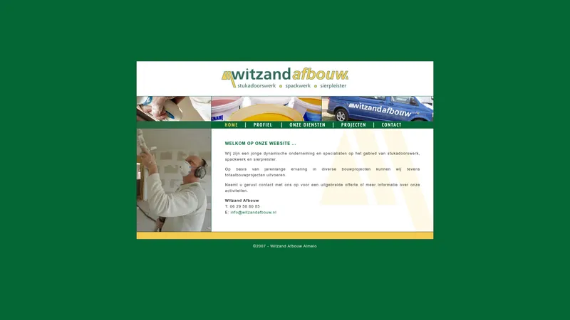 Website van Witzand Afbouw
