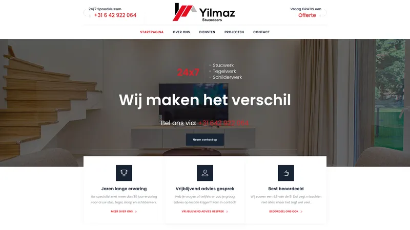 Website van Yilmaz Stucadoors