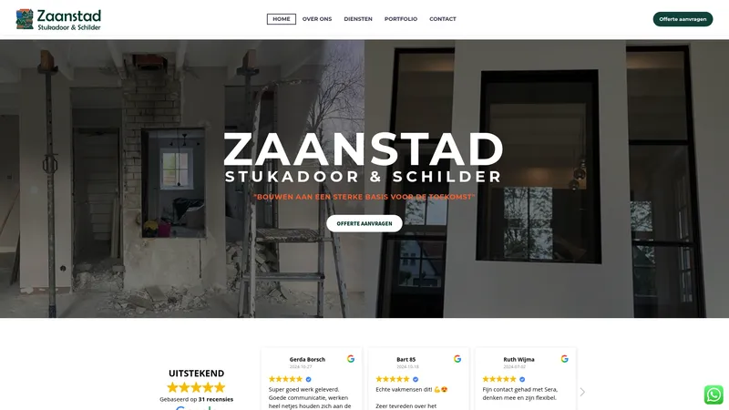 Website van Zaanstad Stukadoor & Schilder