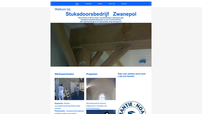 Website van Zwanepol Stukadoorsbedrijf G M